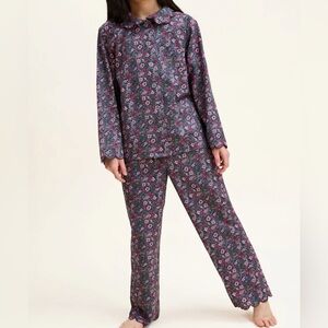 Floral Kids Pajamas - Blue and Pink